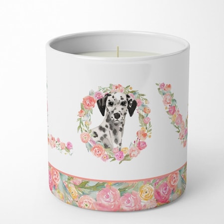 Carolines Treasures 3.75 x 3.25 in. Unisex Dalmatian Love 10 oz Decorative Soy Candle WDK4574CDL